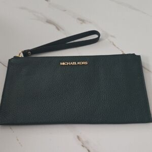 Michael Kors Green Wristlet Clutch